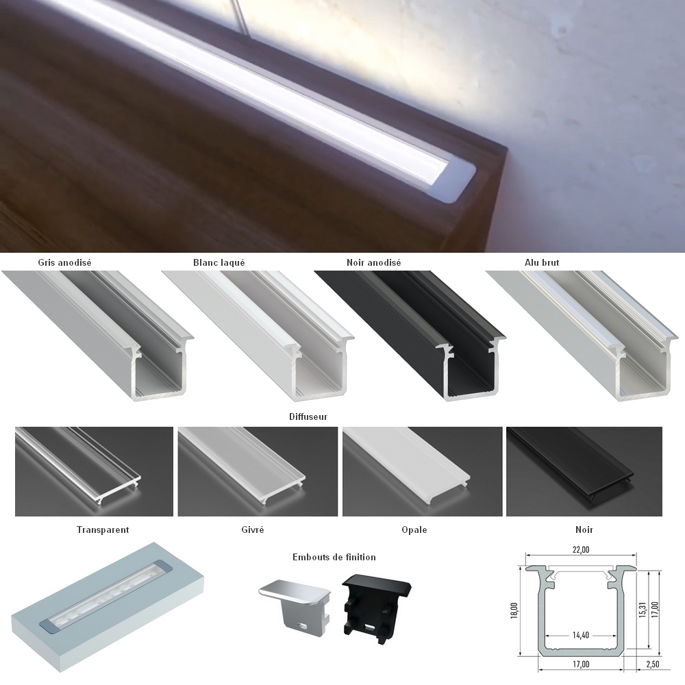 Profil aluminium pour ruban LED